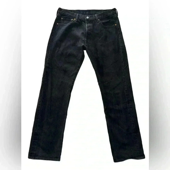 Levi’s 501 men’s black wash jeans size 34x32 - Picture 2 of 5